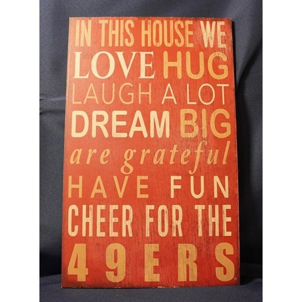 Fan Creations‎ Brand 49ers Football Sign 11" W x 19" H -MINOR FLAWS